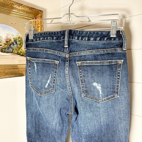 Moussy JW Fringe Cropped Skinny Jeans Distressed Raw Hem Size 26 - Picture 7 of 9